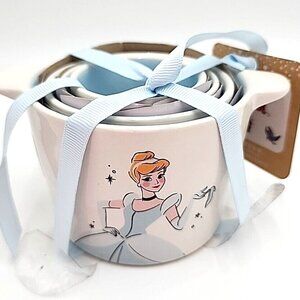 NWT Rae Dunn Disney Princess Cinderella Set of 4 Ceramic Measuring Cups